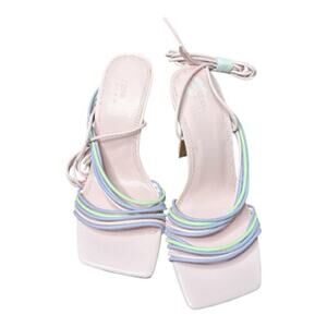 ASOS Pink Purple Strappy Square Toe Heels 8” High Heel